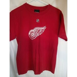 Vintage Reebok Detroit Red Wings Howard 35 NHL Hockey T-Shirt Youth Large‎
